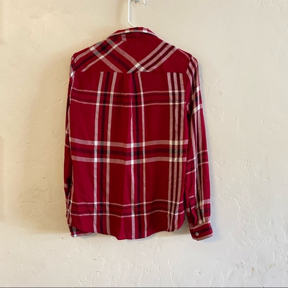 GUESS Red & White Plaid Button Down Shirt Small - Picture 6 of 8